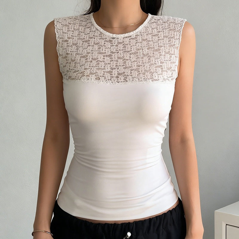 Damen Spitzen-Cami-Top mit stilvollem Design und feinen Akzenten EB