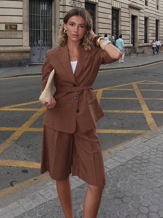 Damen eleganter Blazer mit Gürtel EB