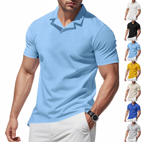 Herren Kurzarm Poloshirt mit strukturiertem Design EB
