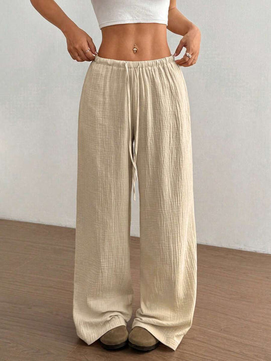 Damen Weite Sommerhose mit elastischem Bund und lockerem Schnitt EB