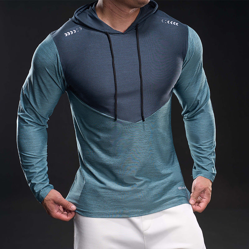 Herren Funktionelles Langarm-Hoodie für Training mit Stretch und Atmungsaktivität EB