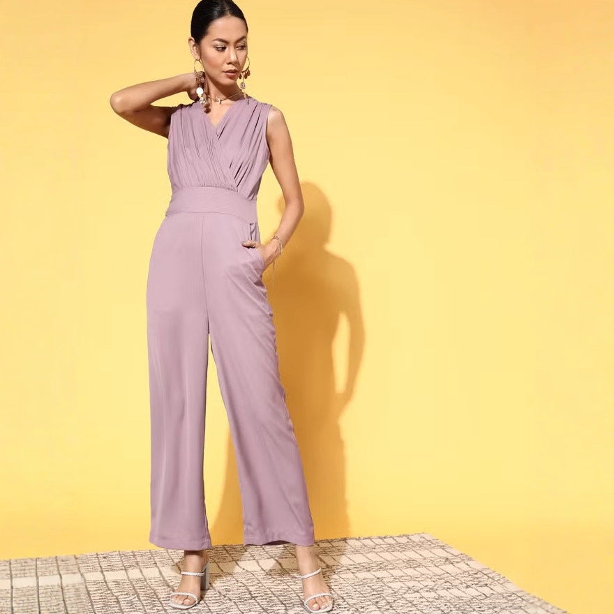 Damen Jumpsuit mit elegantem V-Ausschnitt von EB