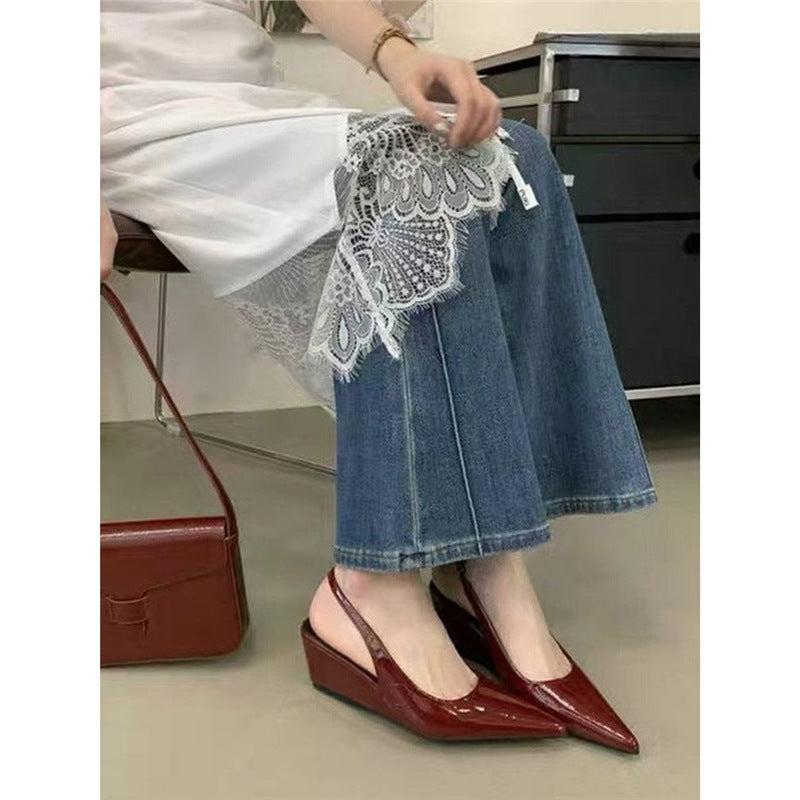 Damen Slingback High Heel Schuhe mit spitzem Design EB
