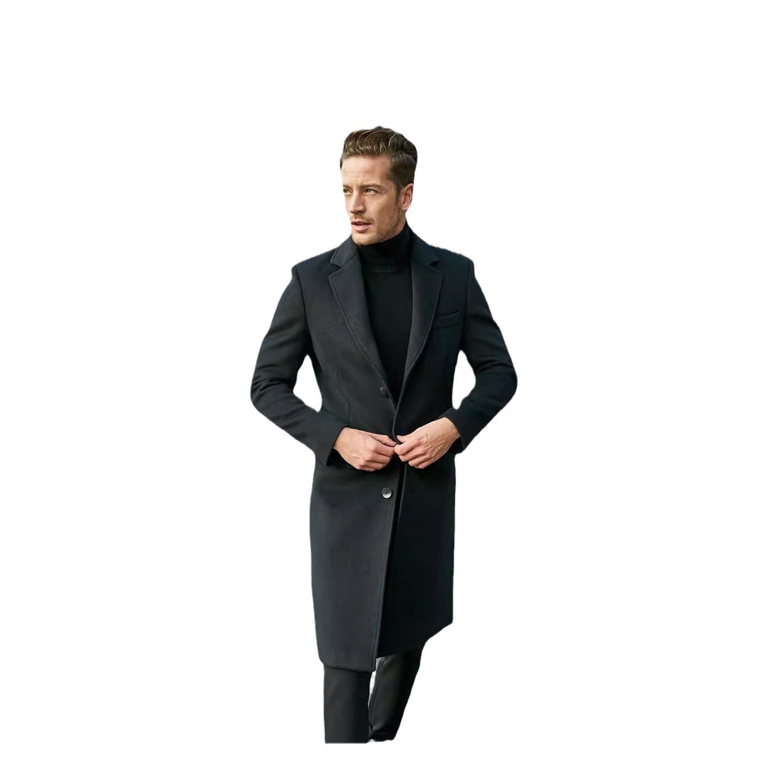 Herren eleganter lange Wool Blend Mantel EB