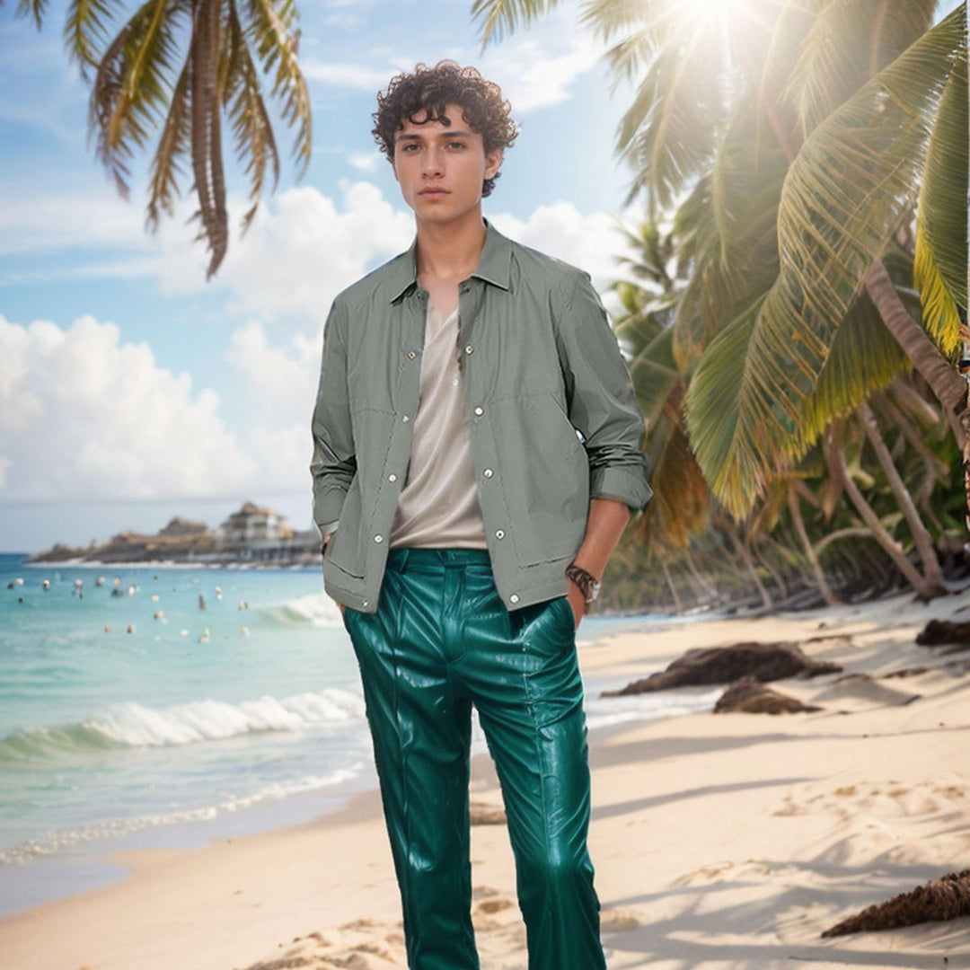 Herren lässige Outdoor-Jacke mit praktischem Druckknopfverschluss und atmungsaktivem Material EB