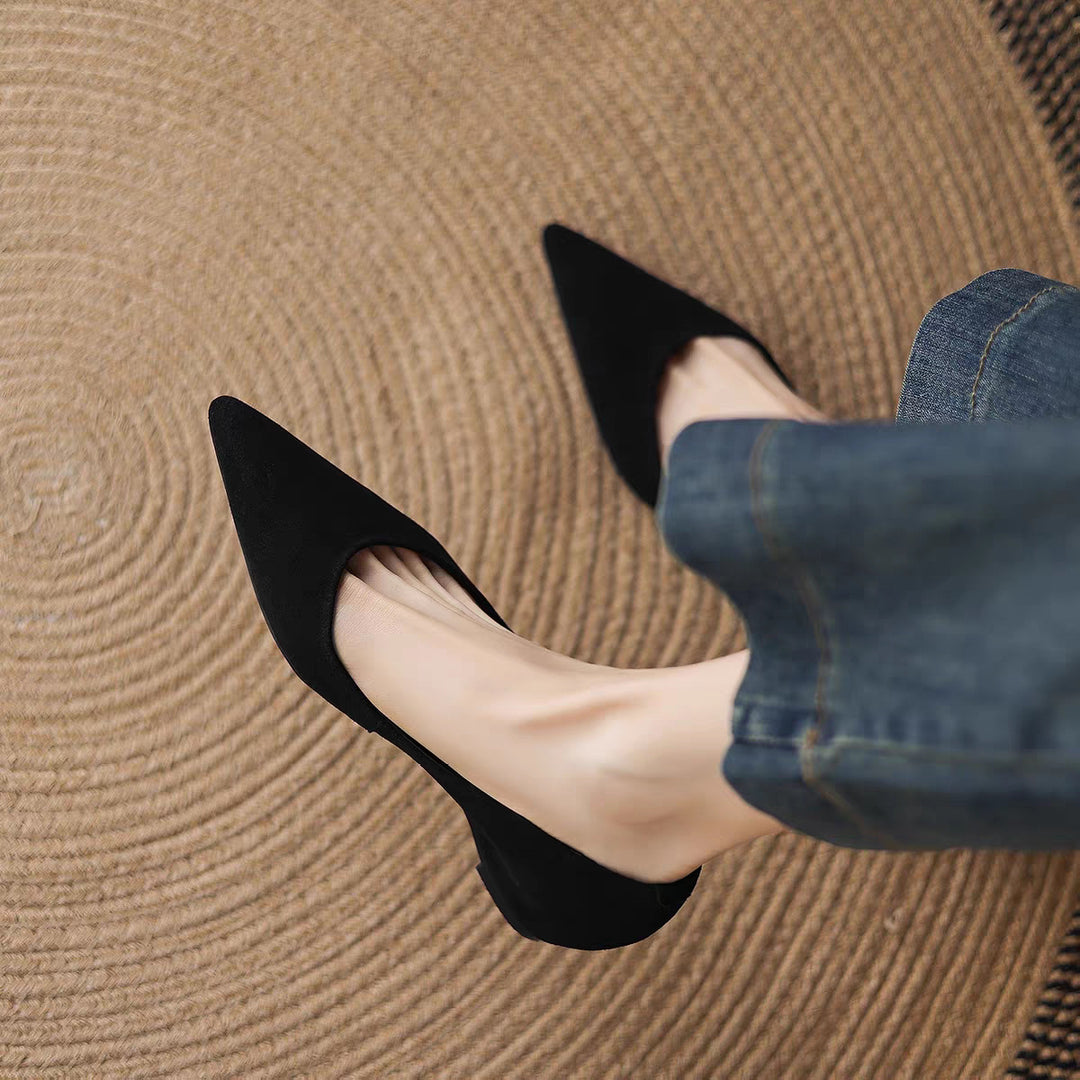 Damen elegante Pumps mit verstecktem Keilabsatz und komfortablem Innenfutter EB