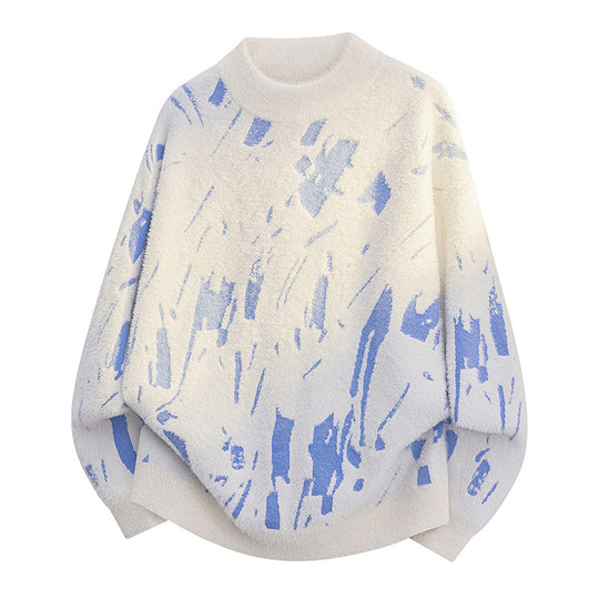 Damen modischer Strickpullover mit lässigem Oversized-Schnitt EB