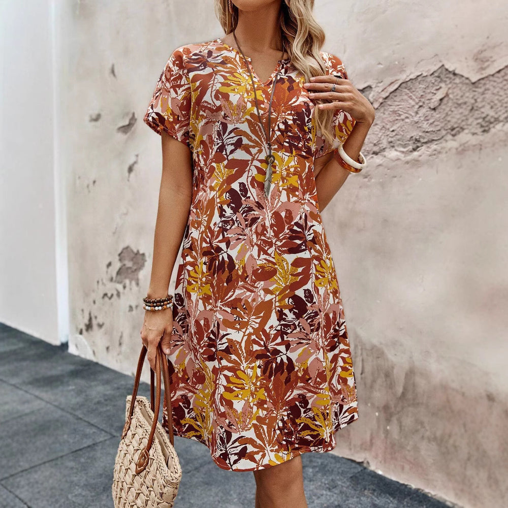 Damen leichtes Freizeitkleid mit floralem Design EB
