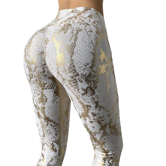 Damen Sportleggings im Schlangenprint mit hohem Bund EB