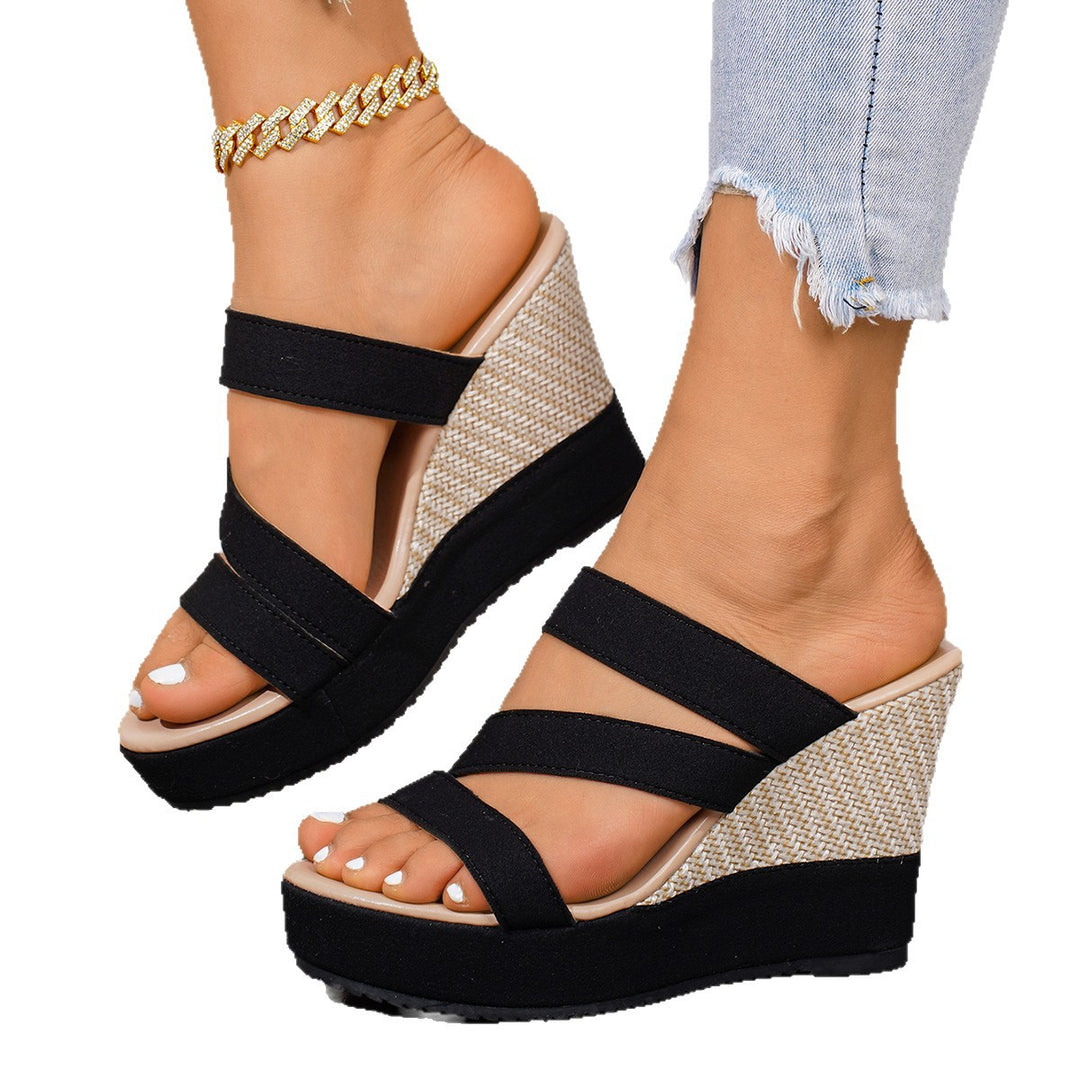 Damen Wedge-Sandalen mit flexiblem Riemendesign und komfortablem Fußbett EB
