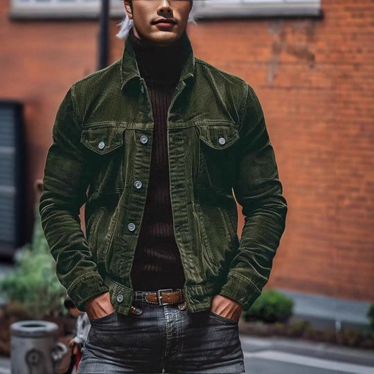 Herren Cordjacke im modernen Design mit praktischen Brusttaschen EB