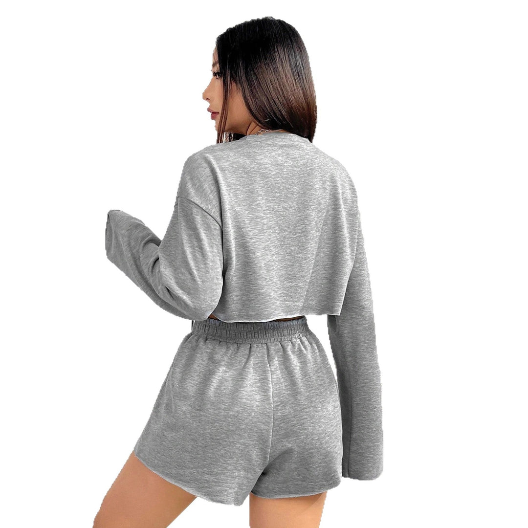 Damen Freizeit-Set mit lässigem Crop-Top und Shorts EB