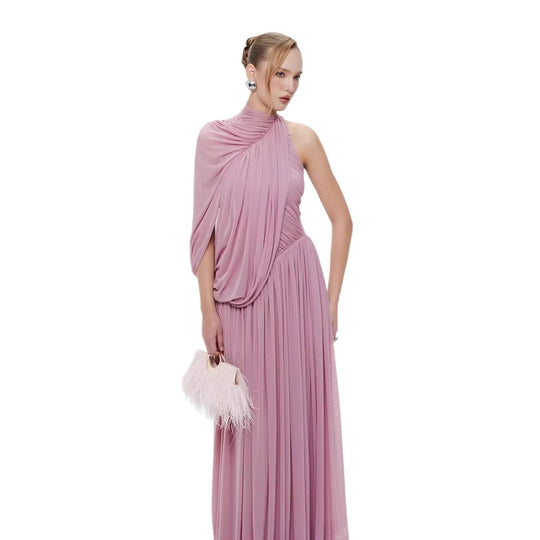 Damen Elegantes Abendkleid mit asymmetrischem Design und schicker Drapierung EB