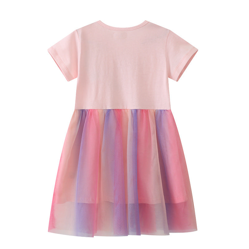 Mädchen Tüllkleid mit Ballerina-Motiv EB