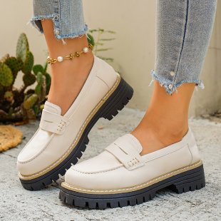Damen Mokassins mit klobiger Gummisohle und modischem Obermaterial EB