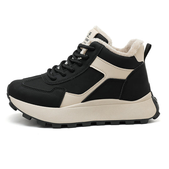 Damen High-Top Sneakers mit flauschigem Innenfutter und rutschfester Sohle EB