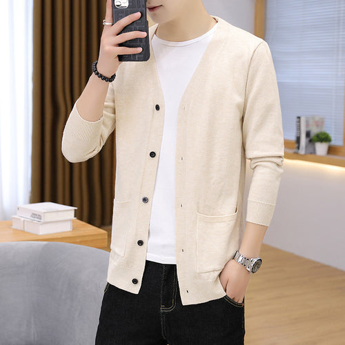 Herren eleganter leichter Strickcardigan mit Taschen EB