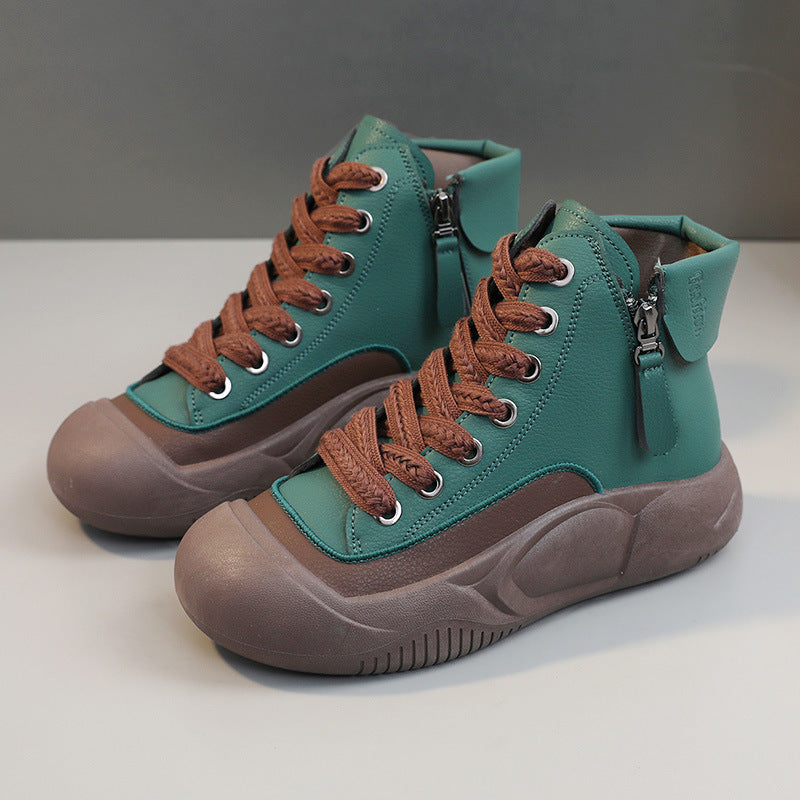 Damen Hochformatige Sneakers mit seitlichem Reißverschluss und robustem Gummiprofil EB