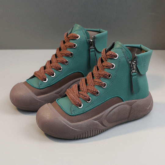 Damen Hochformatige Sneakers mit seitlichem Reißverschluss und robustem Gummiprofil EB
