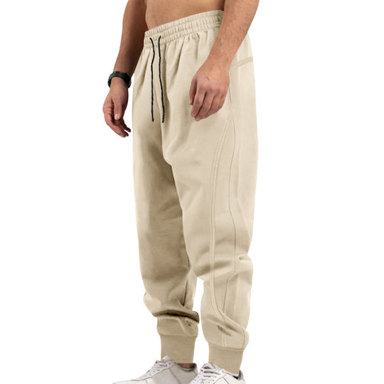 Herren sportliche Sweatpants mit seitlichen Reißverschlusstaschen und elastischem Bund EB