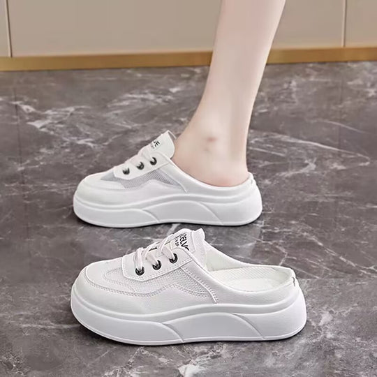 Damen Trendige Slip-On Sneakers mit dicker Plattform und atmungsaktiven Einsätzen EB