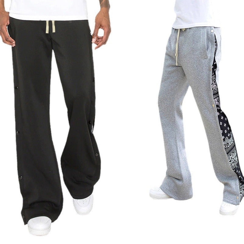 Damen nan Jogginghose mit seitlichen Druckknopfschlitzen und Paisley-Einsatz EB