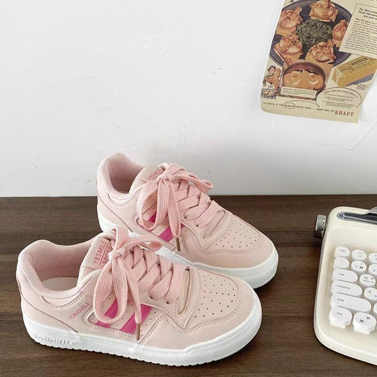 Damen Sportliche Sneaker mit atmungsaktivem Obermaterial und modischer Schnürung EB