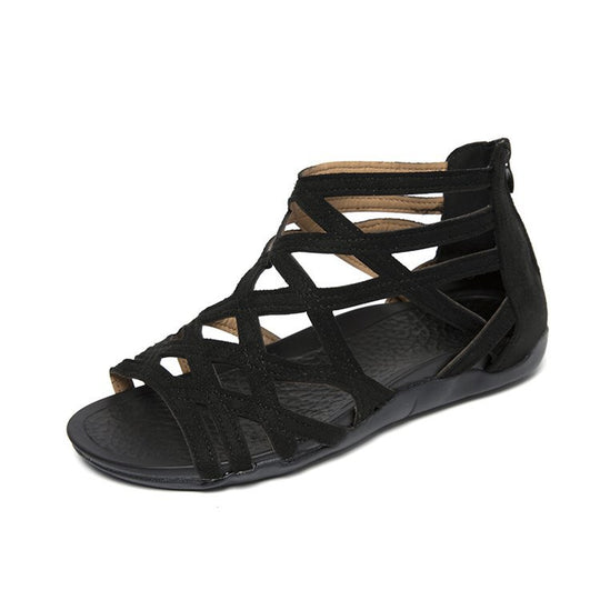 Damen Komfortable Riemensandalen mit geflochtenem Riemendesign EB