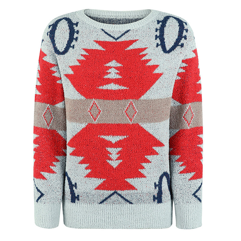 EB | Geometrischer Strickpullover Mit Modernem Look