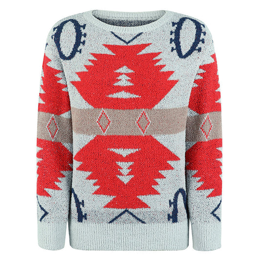 EB | Geometrischer Strickpullover Mit Modernem Look