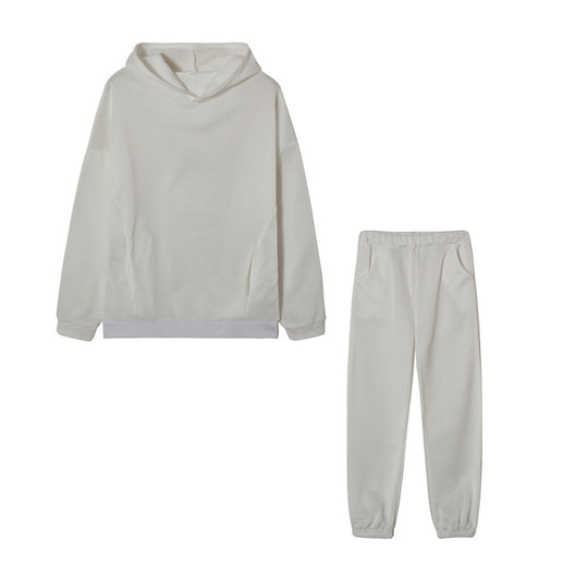 Damen lässiges Hoodie-Set mit elastischer Taillierung und praktischen Taschen EB
