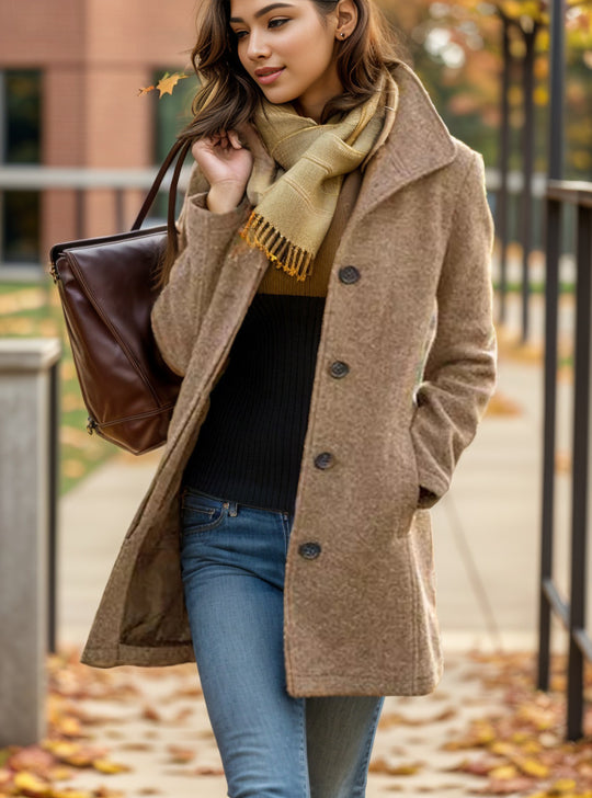 Damen elegante Wollmantel EB