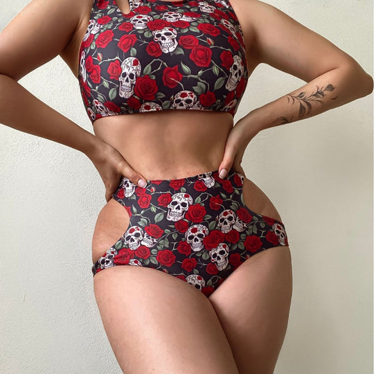 Damen Crop-Top Bikini Set mit Detailausschnitten EB