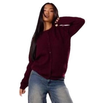 Damen weich gestrickte Knopfpullover EB