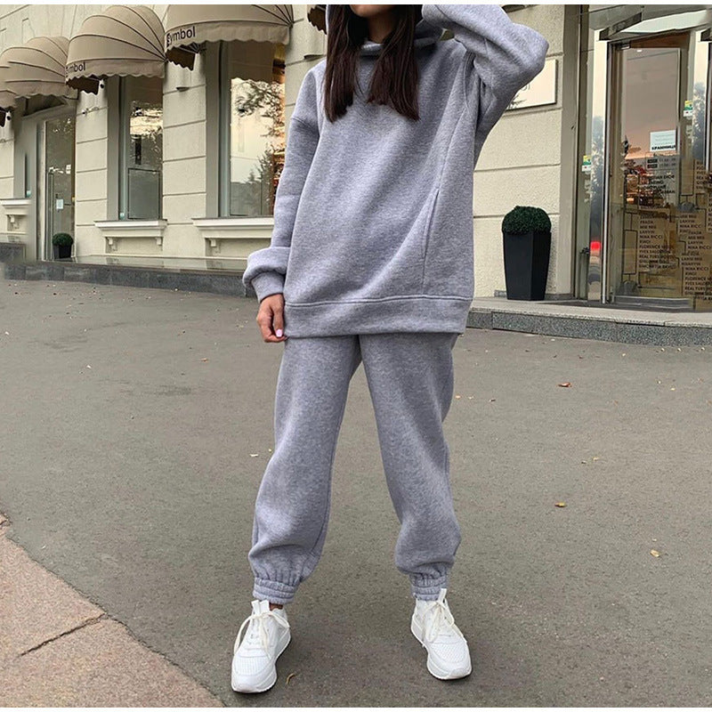 Damen lässiger Jogginganzug mit weichem Material und elastischem Bund EB