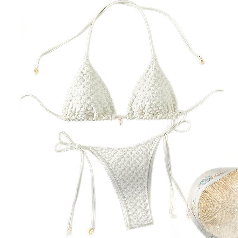 Damen Triangel-Bikini-Set mit dekorativem Bindeband EB