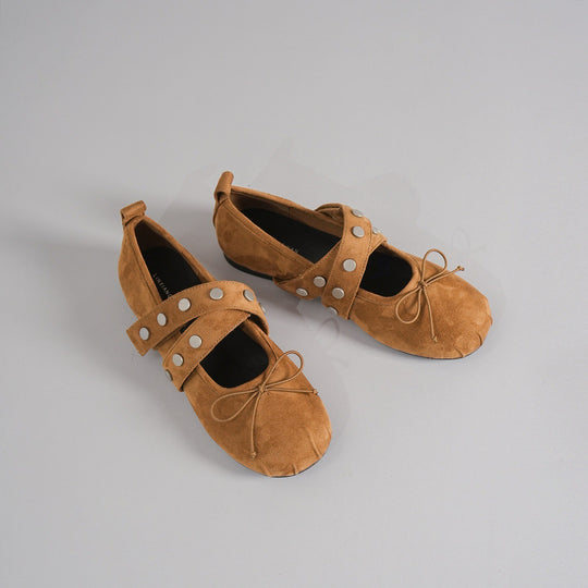 Damen Ballerinas mit modischem Schnallen- und Schleifendetail EB