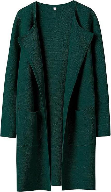 Damen Offener Strickmantel mit Taschen EB