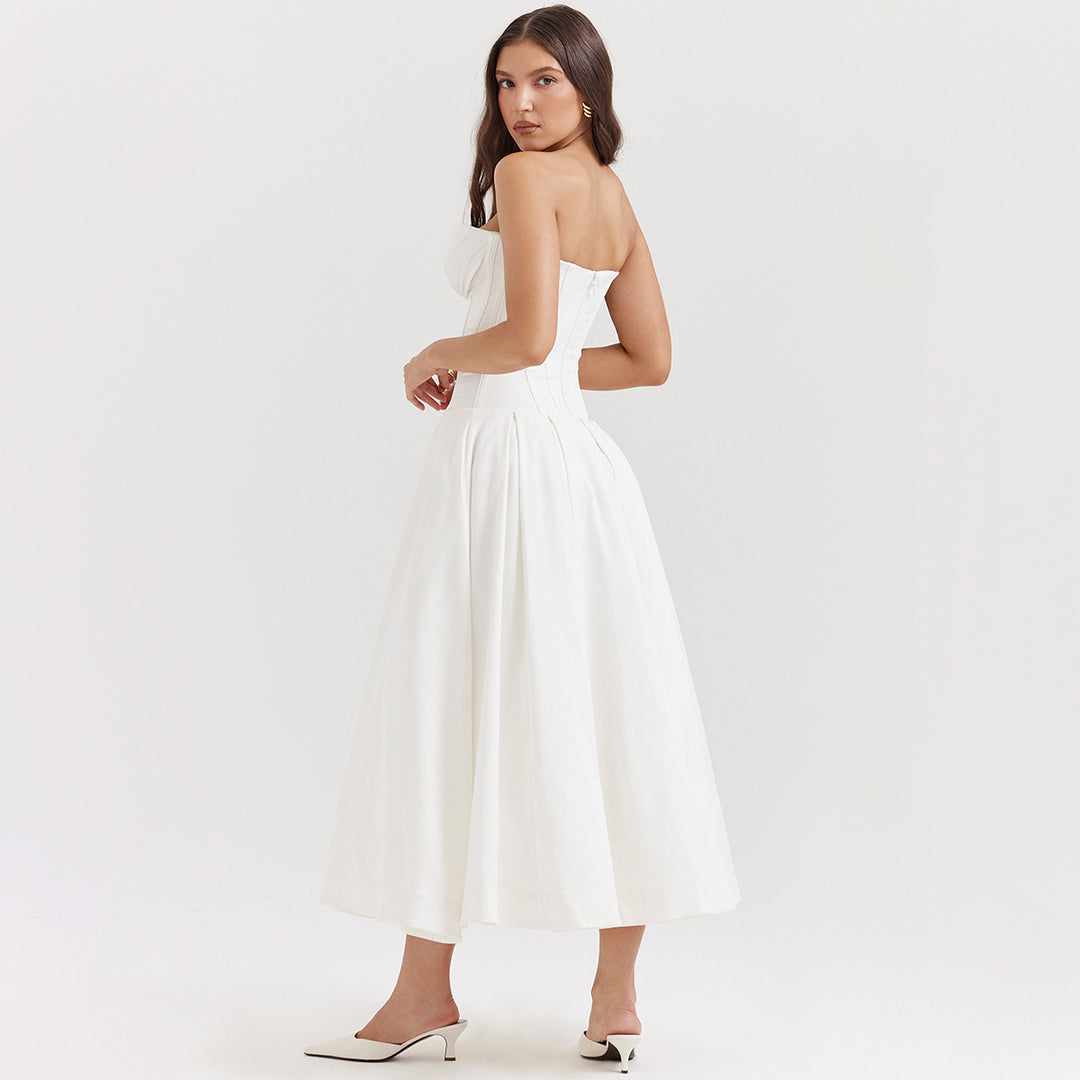 Damen Abendkleid mit elegantem Herz-Ausschnitt und voluminösem Rock EB