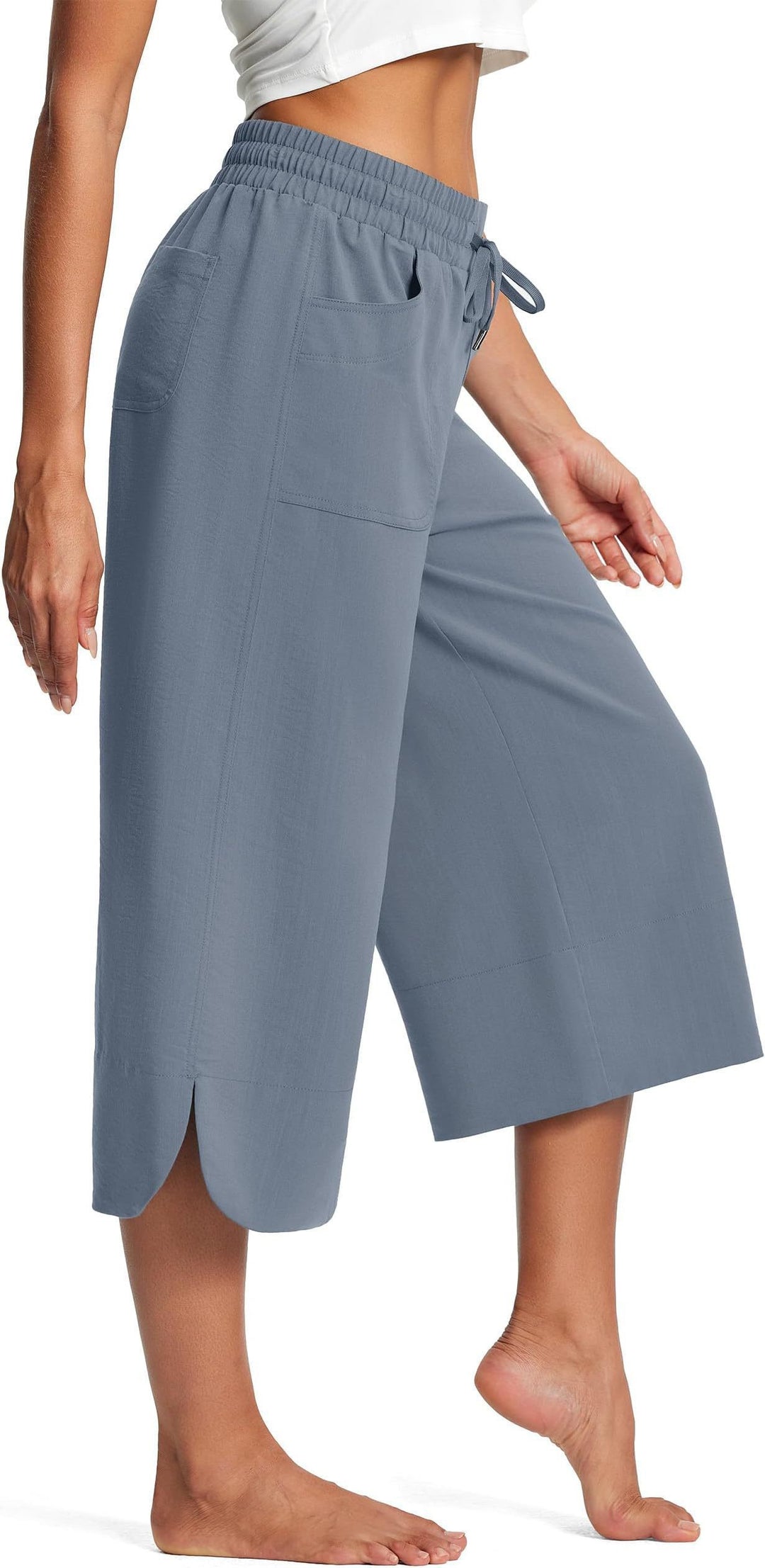 Damen bequeme Culotte mit elastischem Bund und praktischen Taschen EB