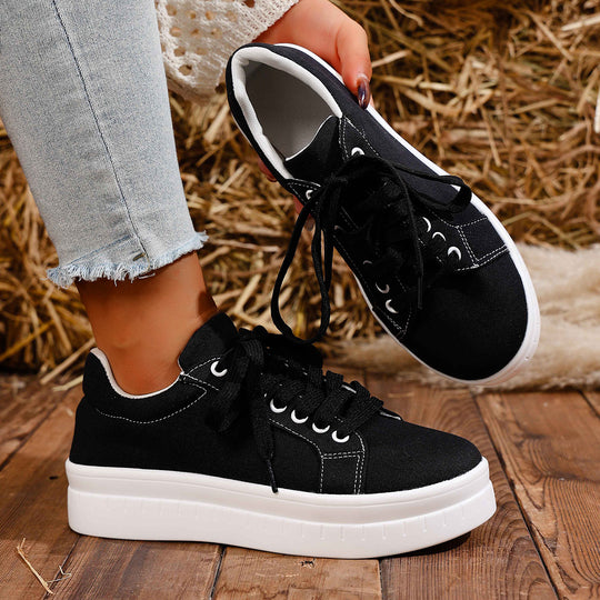 Damen modische Plateau-Sneaker mit atmungsaktivem Obermaterial EB