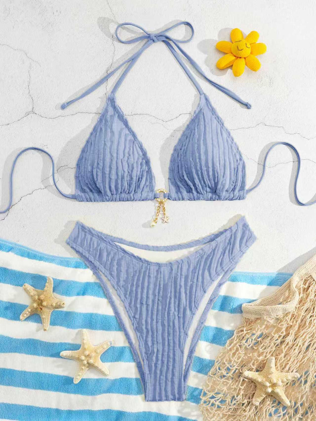 Damen Triangel-Bikini mit Rippendesign EB
