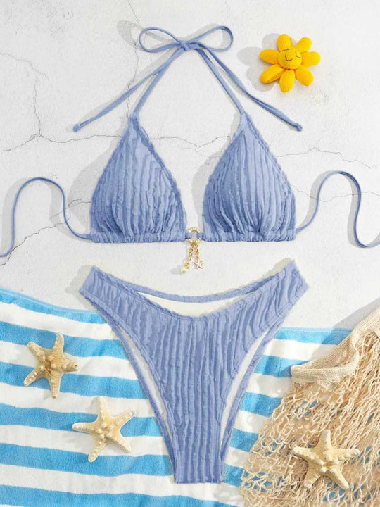 Damen Triangel-Bikini mit Rippendesign EB
