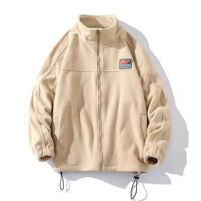 Herren Fleecejacke mit hohem Kragen und praktischen Taschen EB