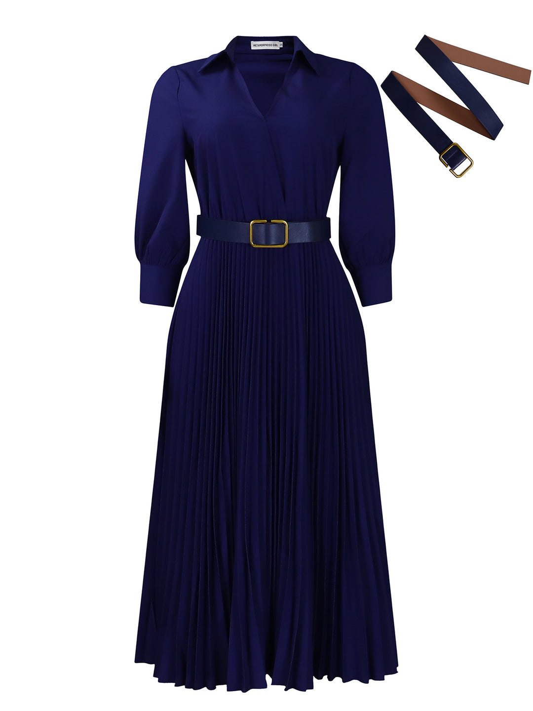 EB | Women 's solide Farbe große Größe Kleid