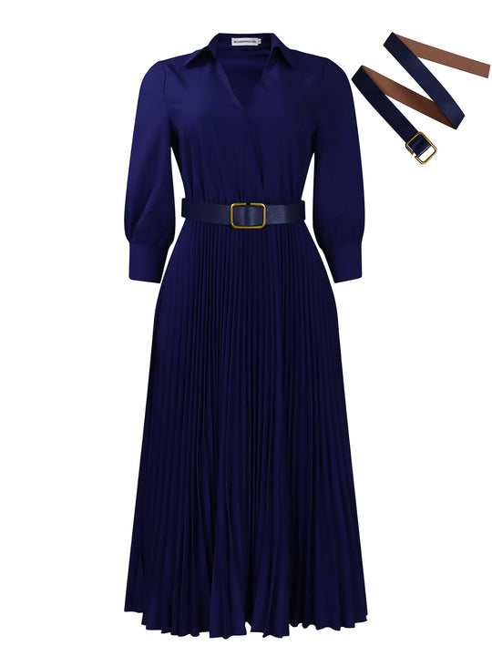 EB | Women 's solide Farbe große Größe Kleid