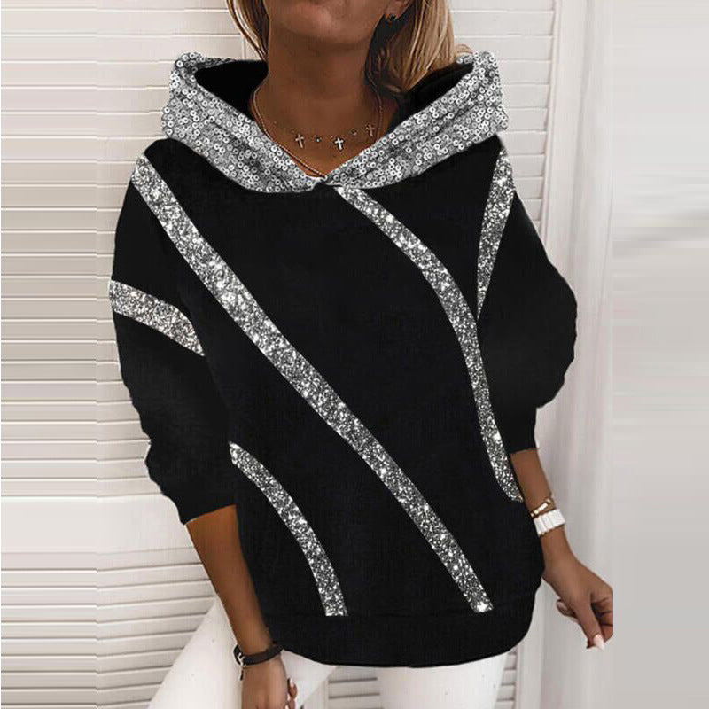 Damen Hoodie mit Glitzerakzenten und modernem Schnitt EB