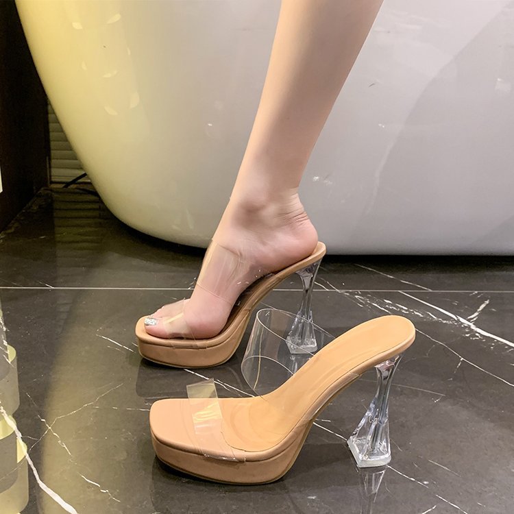 Damen elegante transparente High Heel Sandalen EB