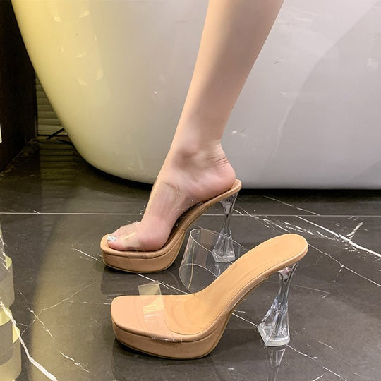 Damen elegante transparente High Heel Sandalen EB