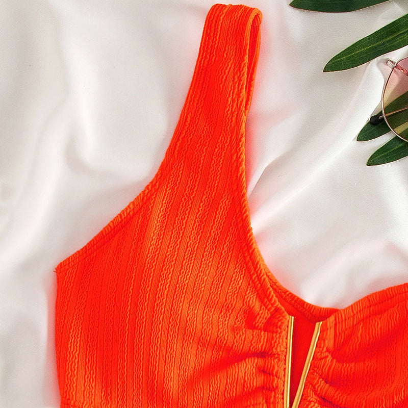 Damen Bikini-Set mit komfortablem hoch taillierten Höschen und modischem Clip EB